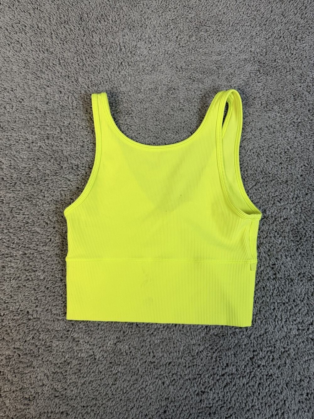 Lululemon Power Pivot Ribbed Tank Womens 6 Electric Yellow Gym Yoga Luxtreme